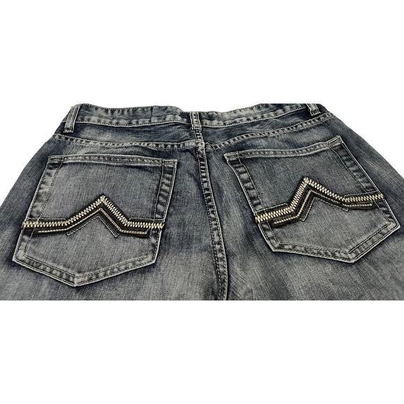 I.N.C. COPENHAGEN BOOT CUT HIGH-RISE JEANS, MENS, 32W-34L, DISTRESSED DENIM BLUE - Picture 5 of 12